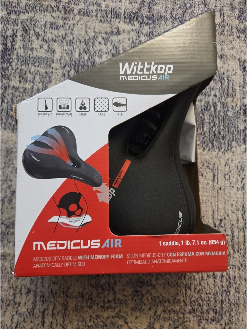 Wittkop Medicus Air 97995413-1 Bicycle Seat Memory Foam Waterproof City Saddle